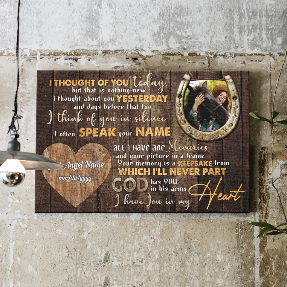 Personalized Photo Canvas Prints, Pet Memorial Gifts, Custom Horse Passed Away Gift Sympathy Gift For Pet Owner Canvas