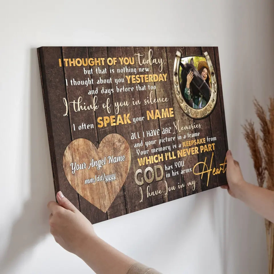 Personalized Photo Canvas Prints, Pet Memorial Gifts, Custom Horse Passed Away Gift Sympathy Gift For Pet Owner Canvas