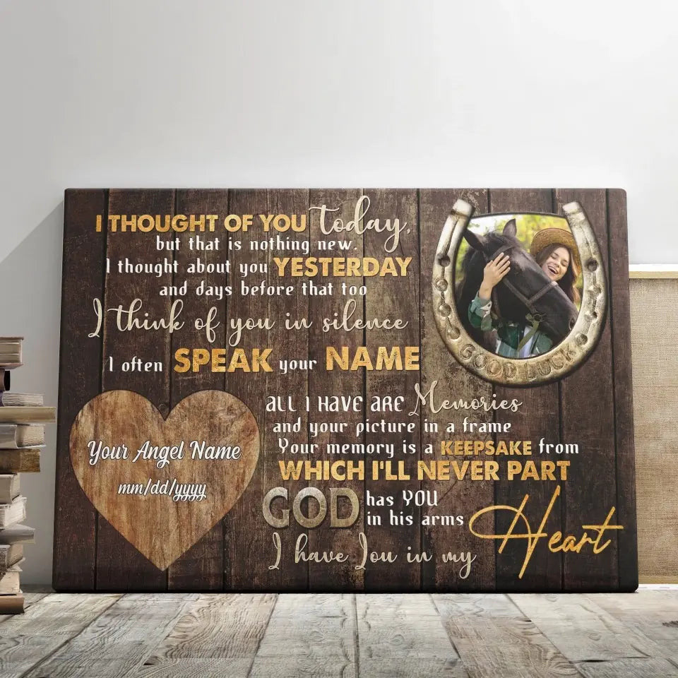 Personalized Photo Canvas Prints, Pet Memorial Gifts, Custom Horse Passed Away Gift Sympathy Gift For Pet Owner Canvas