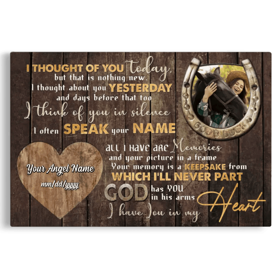 Personalized Photo Canvas Prints, Pet Memorial Gifts, Custom Horse Passed Away Gift Sympathy Gift For Pet Owner Canvas
