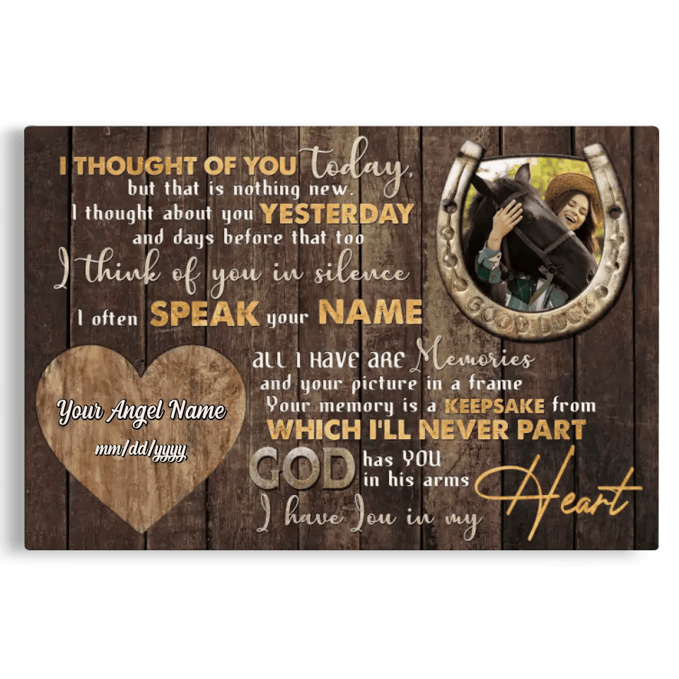 Personalized Photo Canvas Prints, Pet Memorial Gifts, Custom Horse Passed Away Gift Sympathy Gift For Pet Owner Canvas