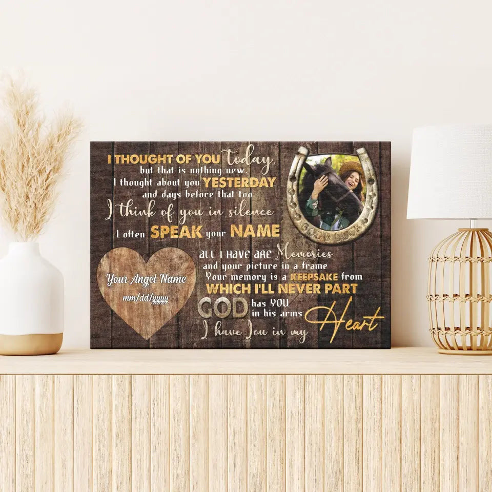 Personalized Photo Canvas Prints, Pet Memorial Gifts, Custom Horse Passed Away Gift Sympathy Gift For Pet Owner Canvas