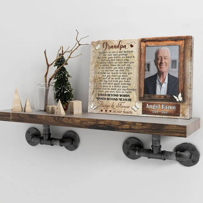 Personalized Canvas Prints, Upload Photo And Name, Memorial Gifts For Loss Of Grandpa, Memorial Gift, Always And Forever In Our Heart Canvas
