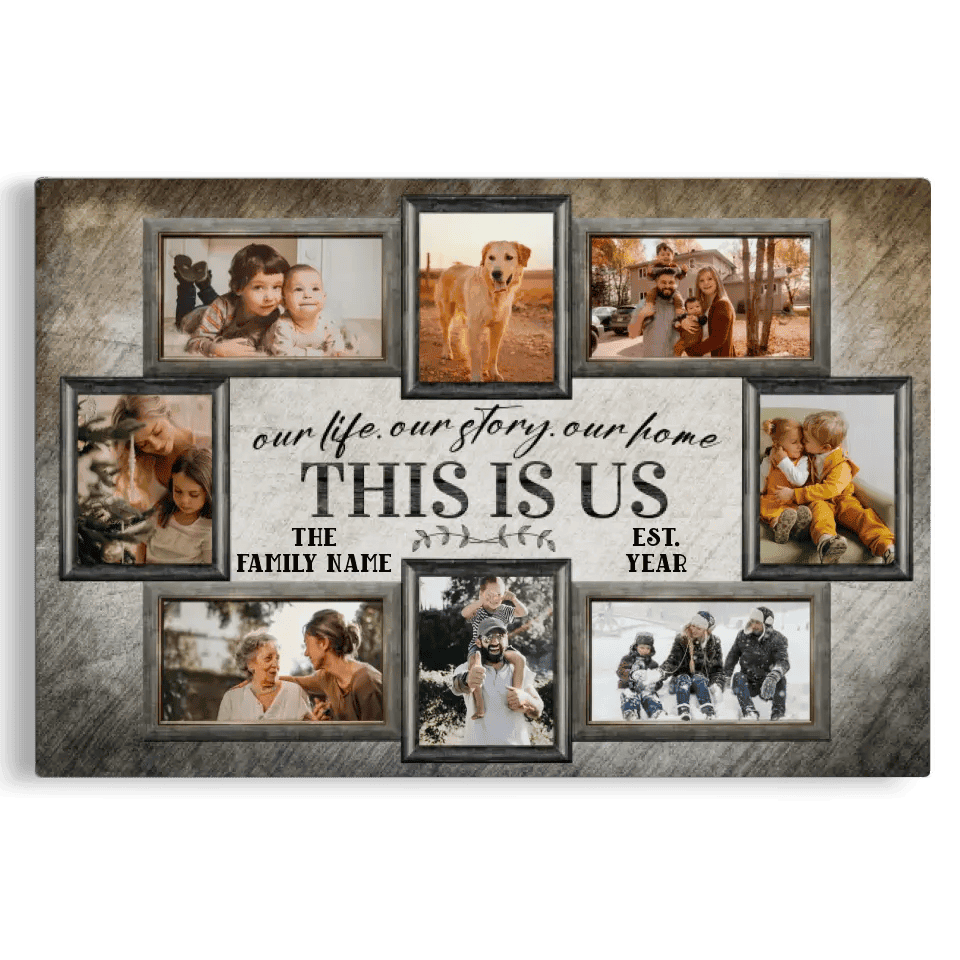 Custom Photo Gift For Family Pictures Wall Art Canvas