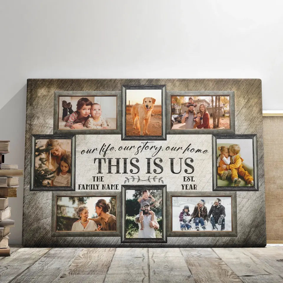 Custom Photo Gift For Family Pictures Wall Art Canvas