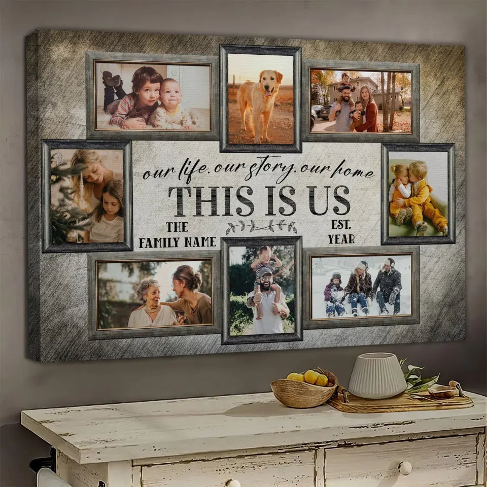 Custom Photo Gift For Family Pictures Wall Art Canvas