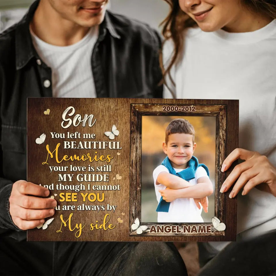 Personalized Canvas Prints, Custom Photo, Memory Gift for Loss of Son, Memorial Canvas for Son, Loss of a Son Gift Ideas Canvas