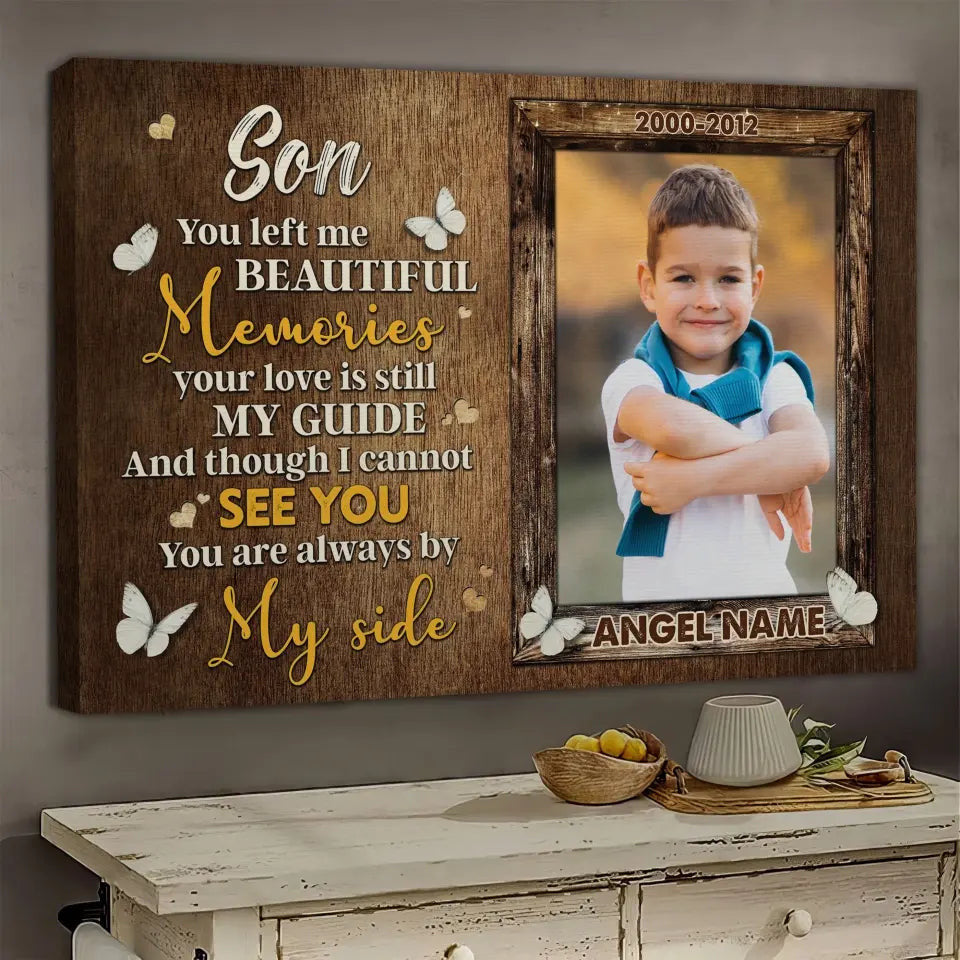 Personalized Canvas Prints, Custom Photo, Memory Gift for Loss of Son, Memorial Canvas for Son, Loss of a Son Gift Ideas Canvas