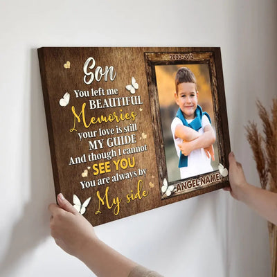 Personalized Canvas Prints, Custom Photo, Memory Gift for Loss of Son, Memorial Canvas for Son, Loss of a Son Gift Ideas Canvas