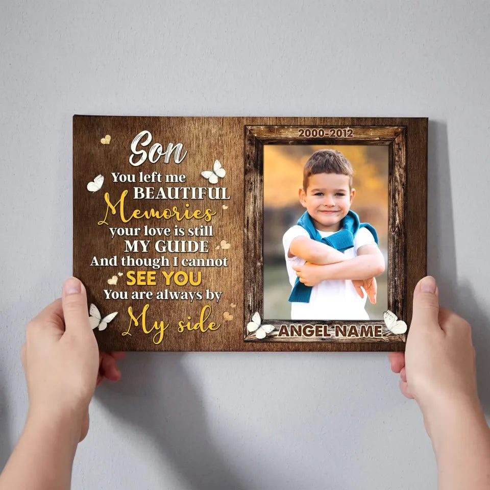 Personalized Canvas Prints, Custom Photo, Memory Gift for Loss of Son, Memorial Canvas for Son, Loss of a Son Gift Ideas Canvas