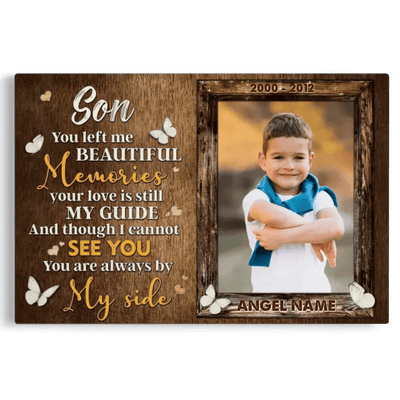 Personalized Canvas Prints, Custom Photo, Memory Gift for Loss of Son, Memorial Canvas for Son, Loss of a Son Gift Ideas Canvas
