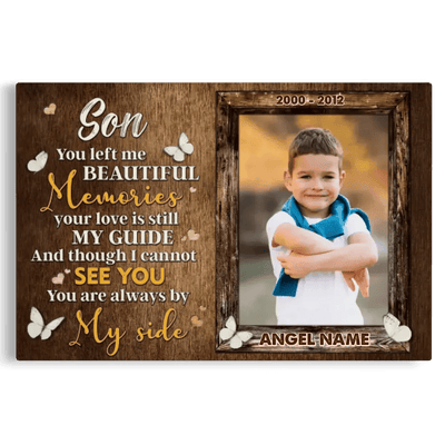 Personalized Canvas Prints, Custom Photo, Memory Gift for Loss of Son, Memorial Canvas for Son, Loss of a Son Gift Ideas Canvas