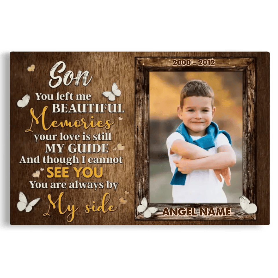 Personalized Canvas Prints, Custom Photo, Memory Gift for Loss of Son, Memorial Canvas for Son, Loss of a Son Gift Ideas Canvas