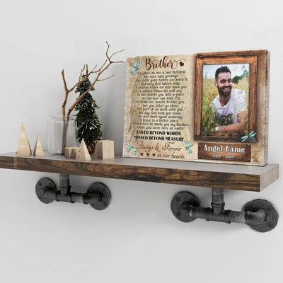 Personalized Canvas Prints, Upload Photo And Name, Memorial Gifts For Loss Of Brother, Memorial Gift, Always And Forever In Our Heart Canvas