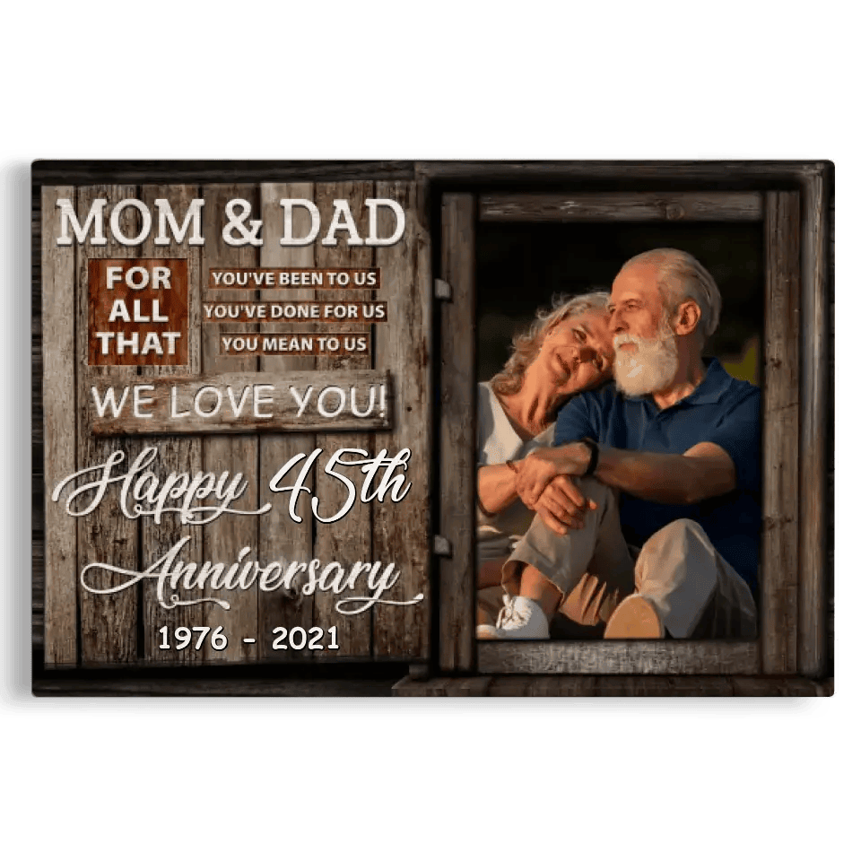 Personalized Canvas Prints, Custom Photo, Anniversary Gift, Couple Gift, Anniversary Gift For Mom And Dad, We Love You Canvas