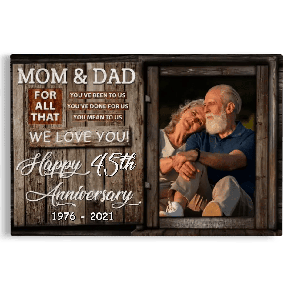 Personalized Canvas Prints, Custom Photo, Anniversary Gift, Couple Gift, Anniversary Gift For Mom And Dad, We Love You Canvas