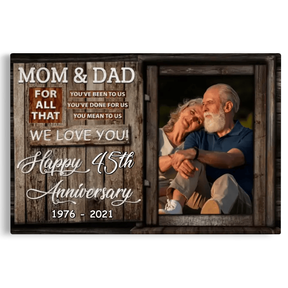 Personalized Canvas Prints, Custom Photo, Anniversary Gift, Couple Gift, Anniversary Gift For Mom And Dad, We Love You Canvas