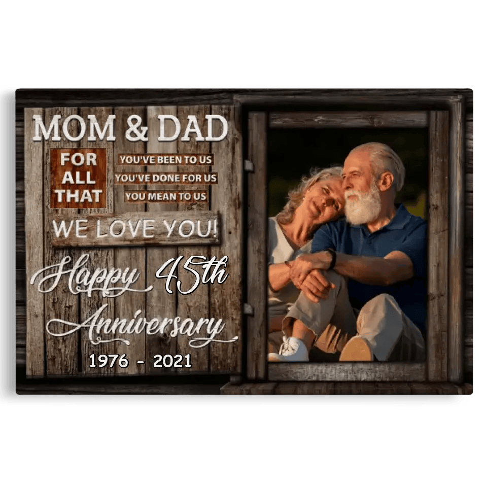 Personalized Canvas Prints, Custom Photo, Anniversary Gift, Couple Gift, Anniversary Gift For Mom And Dad, We Love You Canvas