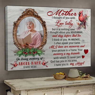 Personalized Canvas Prints, Upload Photo And Name, Memorial Gifts For Loss Of Mother, Memorial Gift, I Thought Of You Canvas