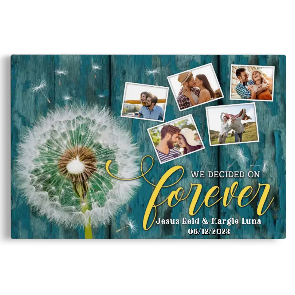 Personalized Canvas Prints For Wedding Anniversary Photo Gifts Dandelion Canvas