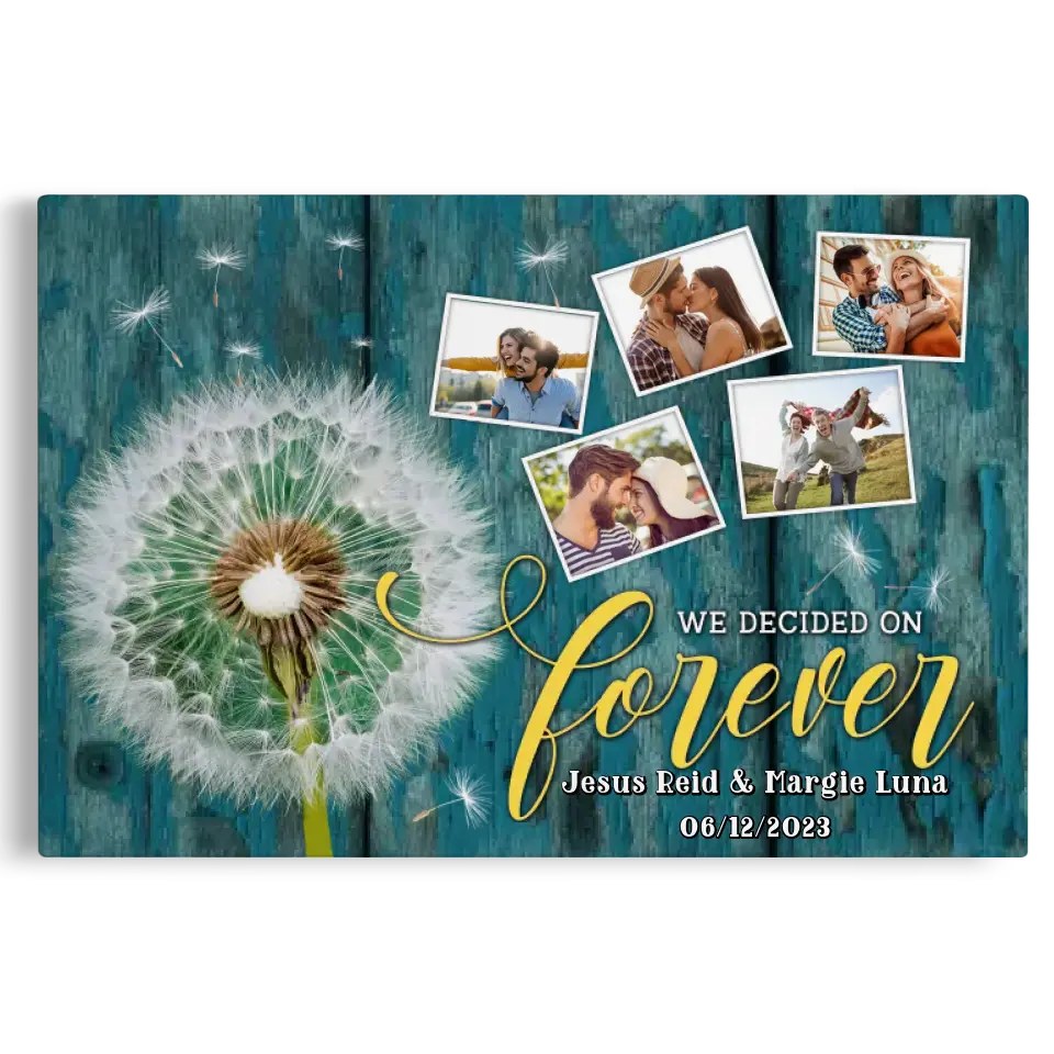 Personalized Canvas Prints For Wedding Anniversary Photo Gifts Dandelion Canvas
