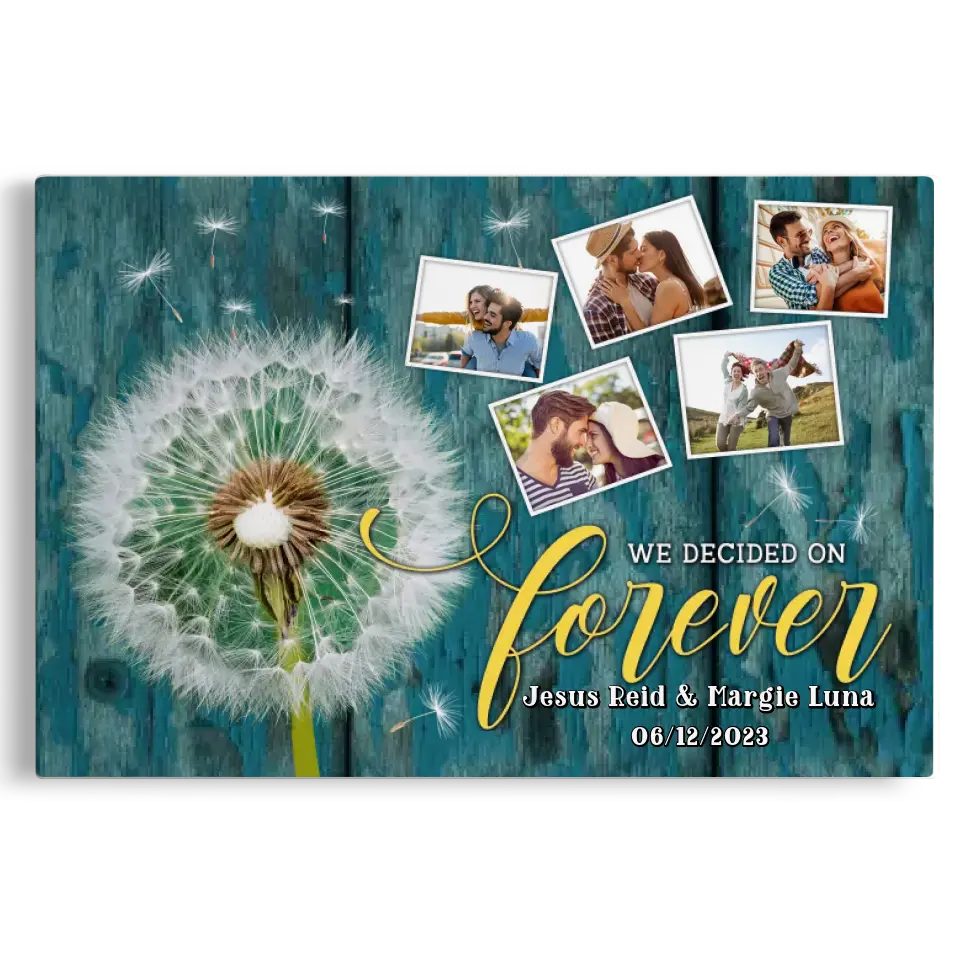 Personalized Canvas Prints For Wedding Anniversary Photo Gifts Dandelion Canvas