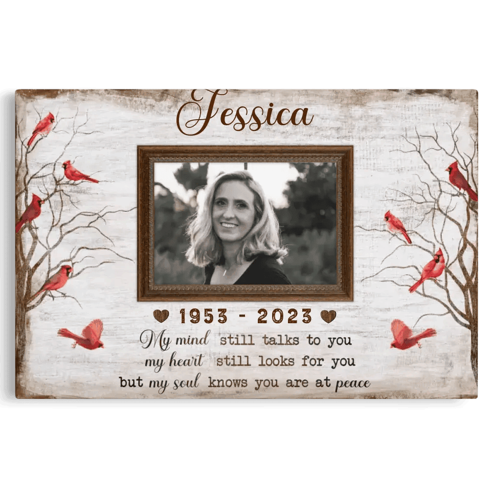 Custom Canvas Prints, My Soul Knows You Are At Peace, Sympathy Memorial Loss Of Mother Sister Daughter Canvas