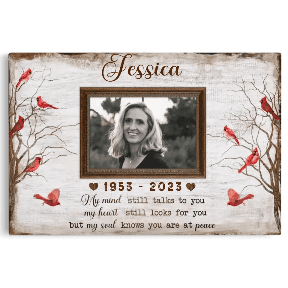 Custom Canvas Prints, My Soul Knows You Are At Peace, Sympathy Memorial Loss Of Mother Sister Daughter Canvas