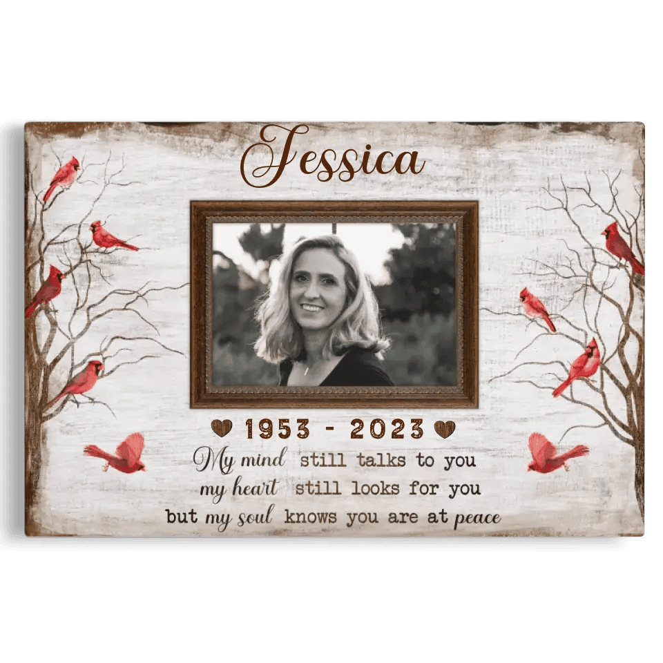 Custom Canvas Prints, My Soul Knows You Are At Peace, Sympathy Memorial Loss Of Mother Sister Daughter Canvas