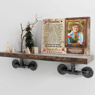Personalized Canvas Prints, Upload Photo And Name, Memorial Gifts For Loss Of Grandma, Memorial Gift, Always And Forever In Our Heart Canvas