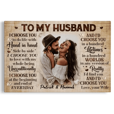 Personalized Canvas Prints Custom Photo, Anniversary Gifts, Couple Gifts, To My HusBand Canvas