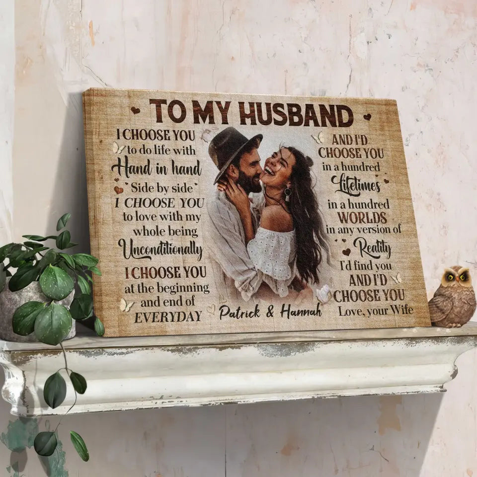 Personalized Canvas Prints Custom Photo, Anniversary Gifts, Couple Gifts, To My HusBand Canvas