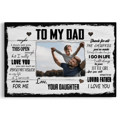 Personalized Canvas Prints, Custom Photo And Name, Father's Day Gift, Dad Gift, I Will Always Be Your Little Girl Canvas