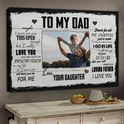 Personalized Canvas Prints, Custom Photo And Name, Father's Day Gift, Dad Gift, I Will Always Be Your Little Girl Canvas