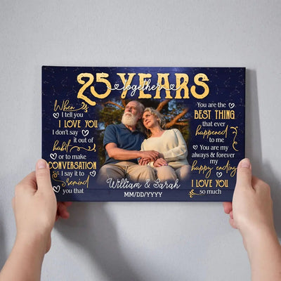 Personalized Photo Canvas Prints, Gifts For Couples, 25th Anniversary Gift For Husband And Wife, 25 Years When I Tell You I Love You Canvas
