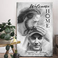 Personalized Canvas Prints, Custom Photo And Name, Memorial Gift, Mom Loss Gift, Dad Loss Gift, Black & White Welcome Home Canvas