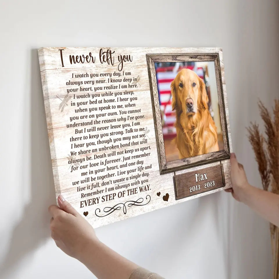 Personalized Canvas Prints, Custom Photo, Remembrance Gifts, Sympathy Gifts, Pet Gifts, Memorial Gifts, I Never Left You Canvas