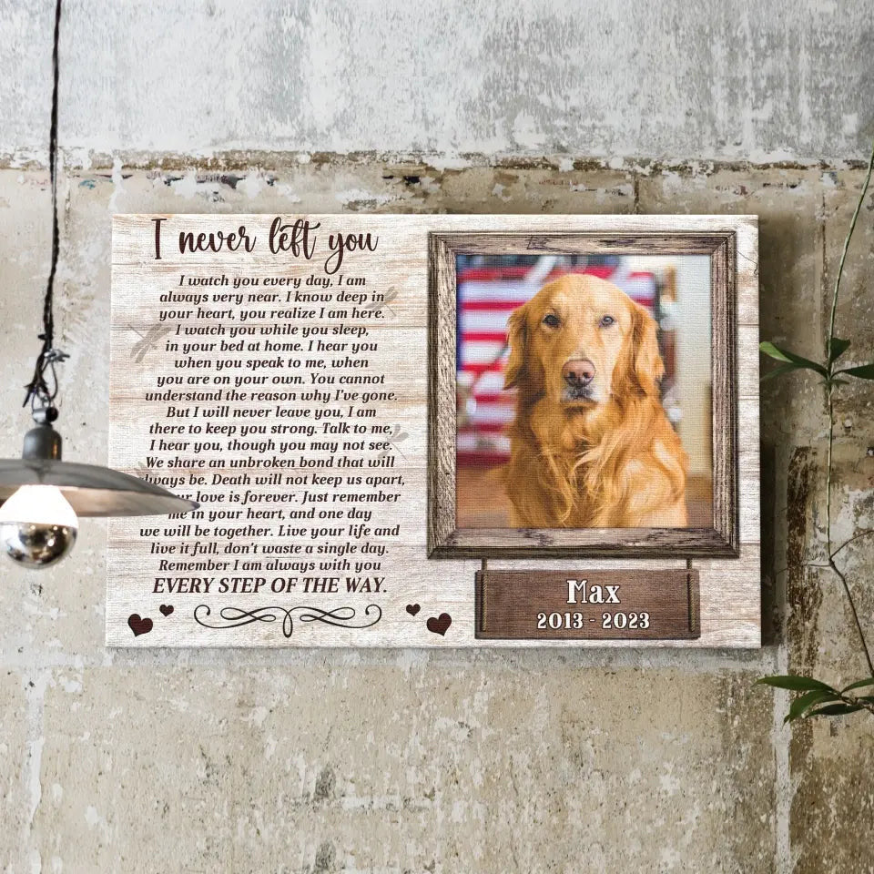 Personalized Canvas Prints, Custom Photo, Remembrance Gifts, Sympathy Gifts, Pet Gifts, Memorial Gifts, I Never Left You Canvas