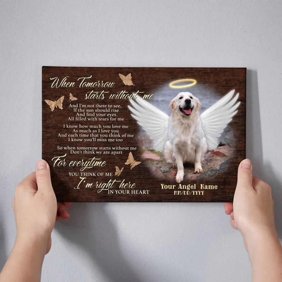 Personalized Photo Canvas Prints, Dog Loss Gifts, Pet Memorial Gifts, Dog Sympathy, When Tomorrow Starts Without Me Canvas