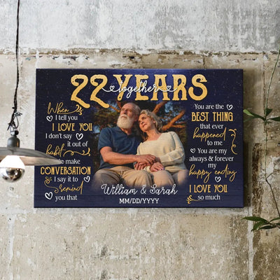 Personalized Photo Canvas Prints, Gifts For Couples, 22nd Anniversary Gift For Husband And Wife, 22 Years When I Tell You I Love You Canvas