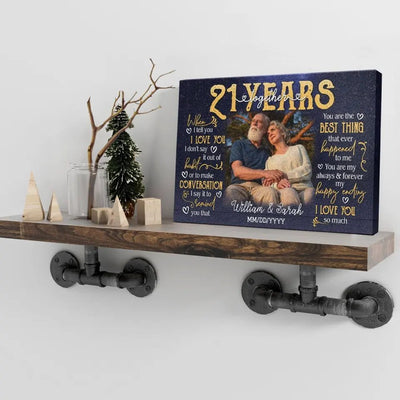 Personalized Photo Canvas Prints, Gifts For Couples, 21st Anniversary Gift For Husband And Wife, 21 Years When I Tell You I Love You Canvas