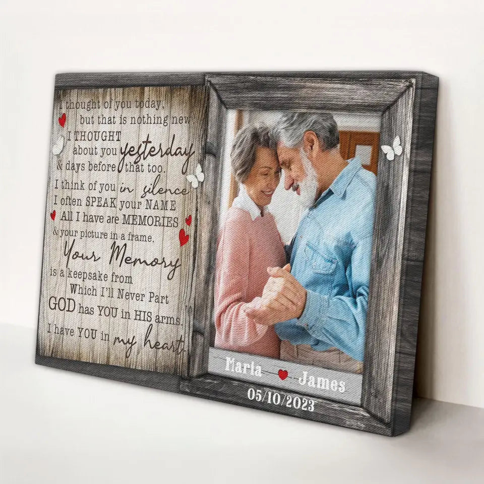 Personalized Canvas Prints Custom Photo, Remembrance Gift, Memorial Gift, I Thought Of You Today But That Is Nothing New Canvas