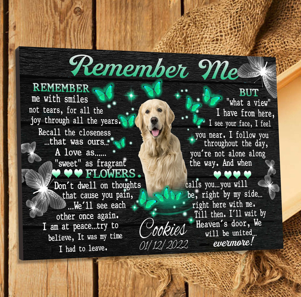 Customized Memorial gifts for loss Pet, Memorial Canvas, Remembarance Gifts for Dog in heaven Wall Art