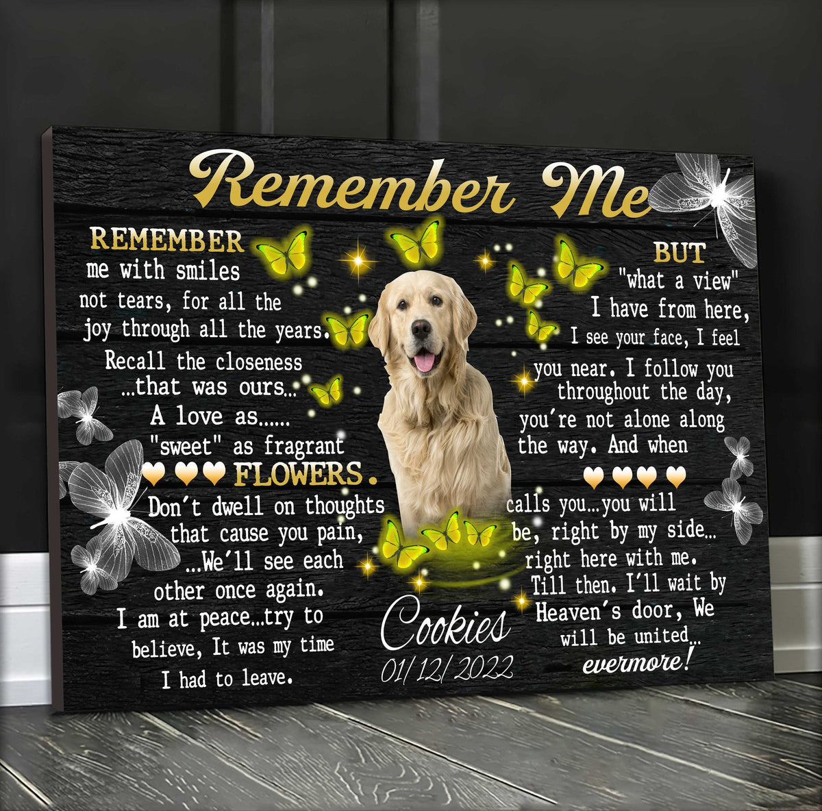 Customized Memorial gifts for loss Pet, Memorial Canvas, Remembarance Gifts for Dog in heaven Wall Art