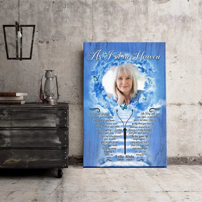 Personalized Canvas Prints, Custom Photo, Sympathy Gifts, Loss Of Mother, Memorial Gifts, As I Sit In Heaven Canvas