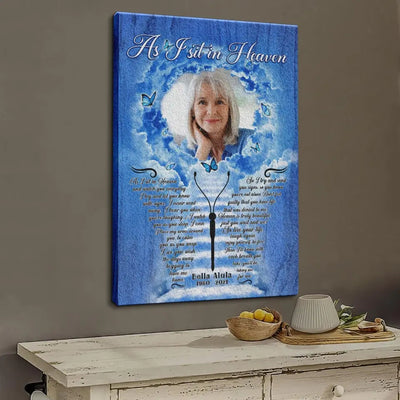 Personalized Canvas Prints, Custom Photo, Sympathy Gifts, Loss Of Mother, Memorial Gifts, As I Sit In Heaven Canvas