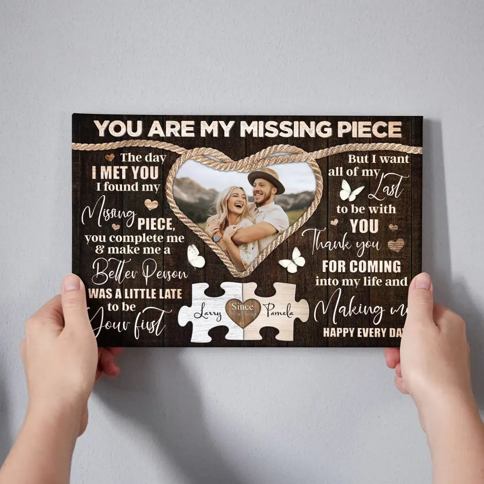 Personalized Canvas Prints Custom Photo, Sentimental Gift For Couples, Anniversary Gift For Him Her Canvas
