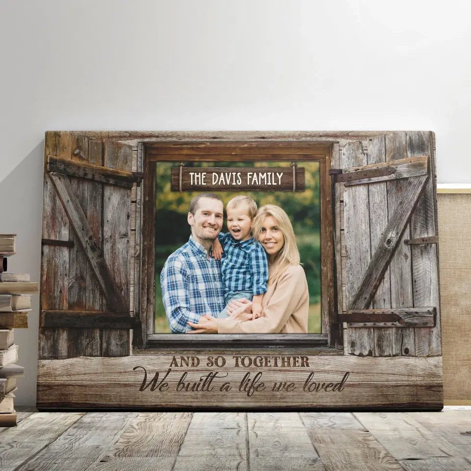 Personalized Family Photo Window Gift Canvas