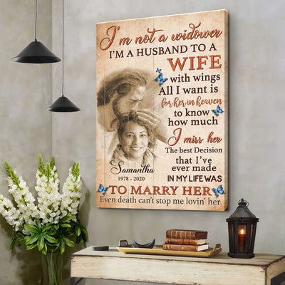 Custom Canvas Prints Personalized Gifts Memorial Photo Gifts In Loving Memory Of Wife Gift For Wife Loss Canvas