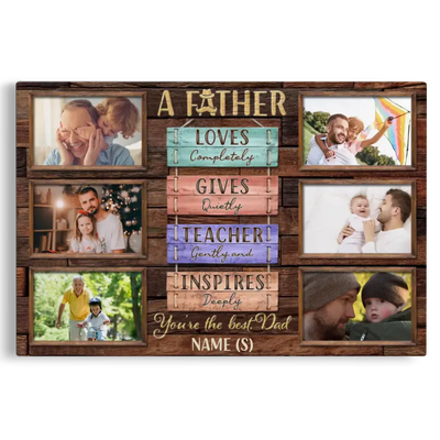 Personalized Photo Canvas Prints, Custom Photo, Father’s Day Gift Unique, Custom Gift For Dad Canvas